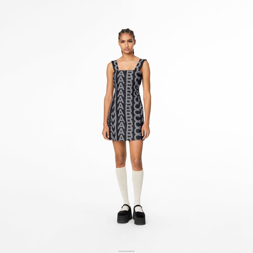 Marc Jacobs VBN8X505 džínsové šaty s monogramovým výrezom