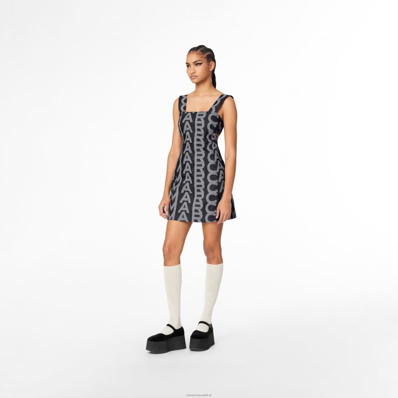Marc Jacobs VBN8X505 džínsové šaty s monogramovým výrezom