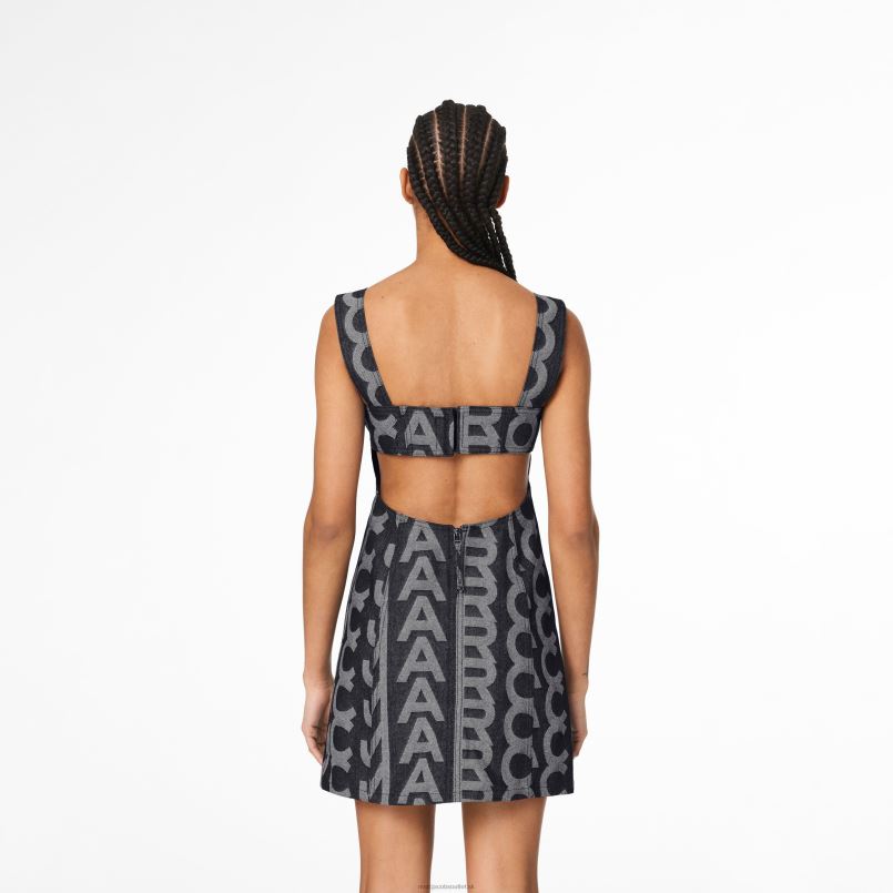 Marc Jacobs VBN8X505 džínsové šaty s monogramovým výrezom