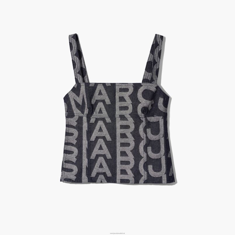 Marc Jacobs VBN8X508 prsatejší denimový top s monogramom